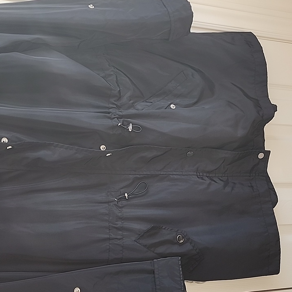 Le Chateau Black Hooded Utility Rain Jacket / Anorak Size XXL - Picture 3 of 7